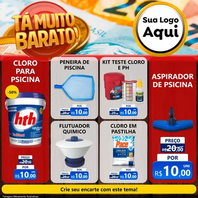 Modelo de Rede Social para Feed Facebook com o tema Está Muito Barato para Produtos para Piscina