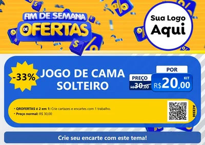 Modelo de Cartaz para Cartaz A4 Horizontal com o tema Fim de Semana de Ofertas para Cama, Mesa e Banho