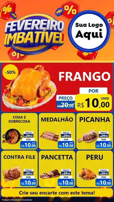 Modelo de Rede Social para Stories com o tema Fevereiro Imbatível para Assados