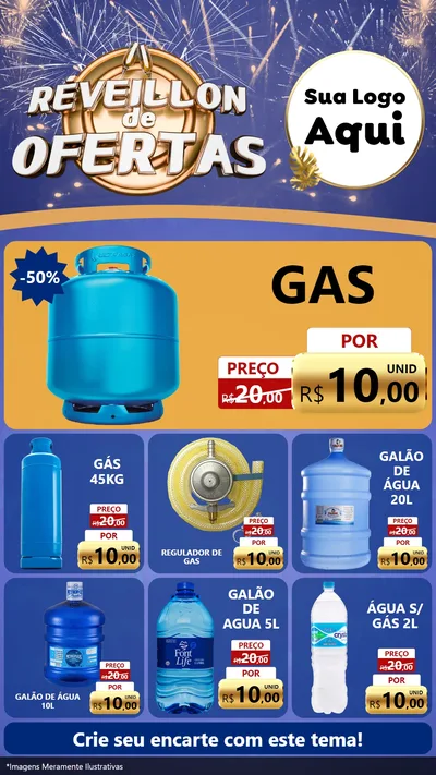 Modelo de Rede Social para Stories com o tema Réveillon de Ofertas para Água e gás