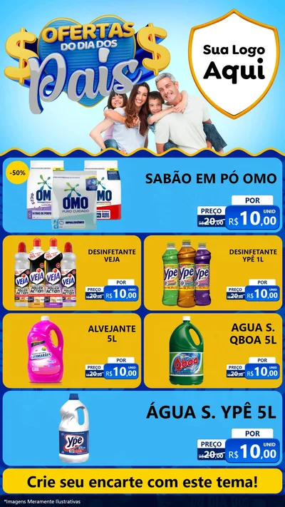 Modelo de TV para TV Vertical com o tema Ofertas do Dia dos Pais para Produtos de Limpeza