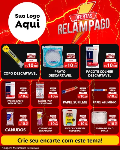 Modelo de Rede Social para Feed Instagram com o tema Ofertas Relâmpago para Embalagens