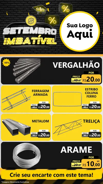 Modelo de TV para TV Vertical com o tema Setembro Imbatível para Ferragens