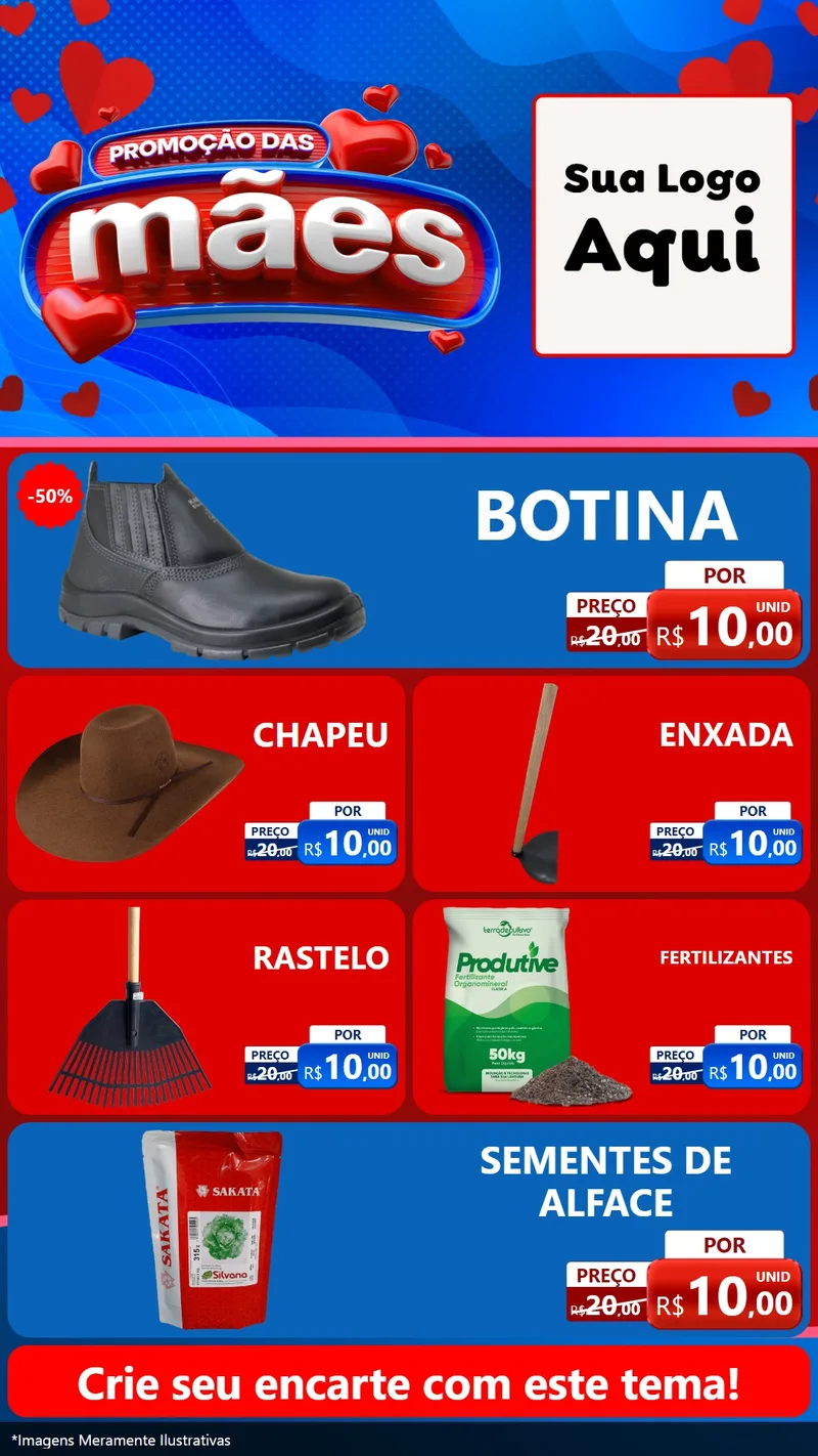 Modelo de TV para TV Vertical com o tema Promoção das Mães para Agropecuária