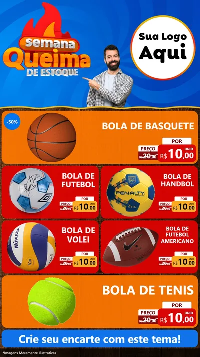 Modelo de TV para TV Vertical com o tema Semana Queima de Estoque para Artigos Esportivos
