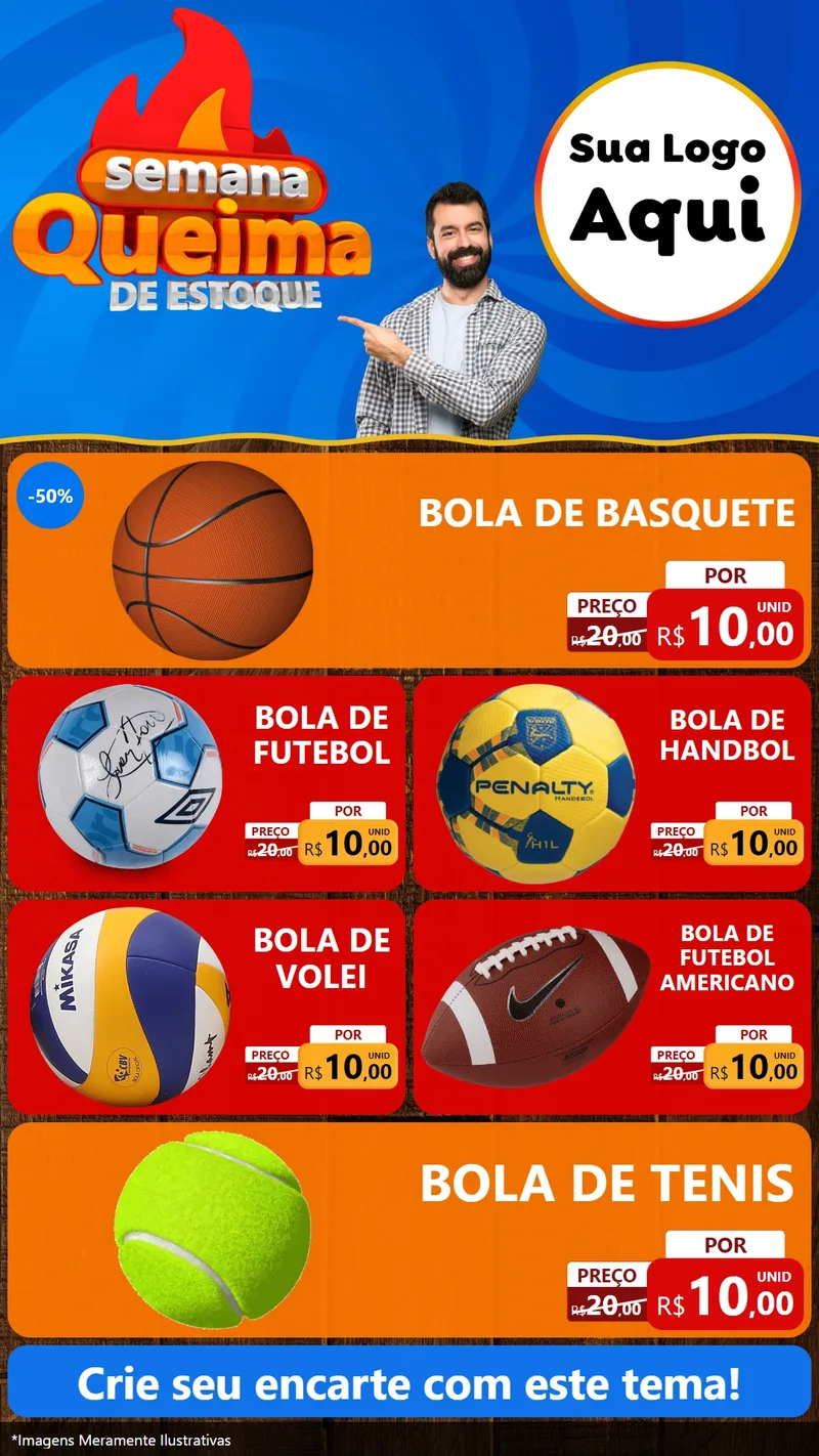 Modelo de TV para TV Vertical com o tema Semana Queima de Estoque para Artigos Esportivos