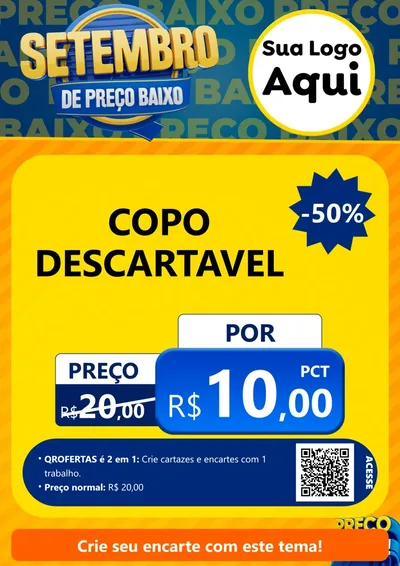 Modelo de Cartaz para Cartaz A4 Vertical com o tema Setembro De Preço Baixo para Embalagens