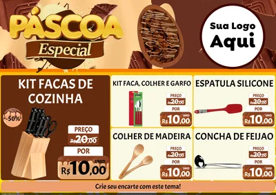 Modelo de Encarte para Encarte A4 Horizontal com o tema Páscoa Especial para Utilidades Domésticas