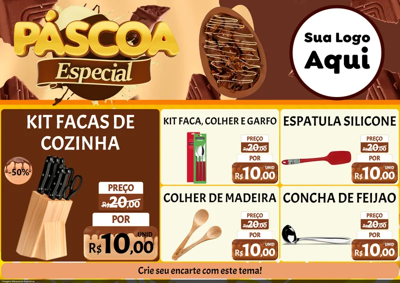 Modelo de Encarte para Encarte A4 Horizontal com o tema Páscoa Especial para Utilidades Domésticas