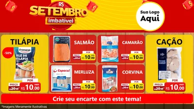 Modelo de TV para TV Horizontal com o tema Setembro Imbatível para Peixaria