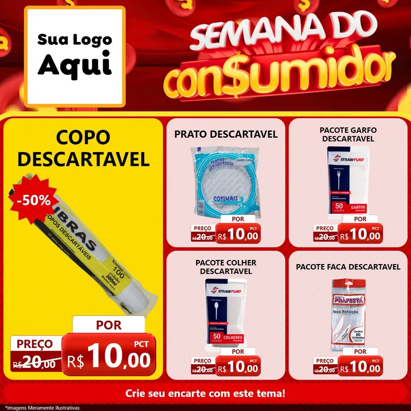 Modelo de Rede Social para Feed Facebook com o tema Semana do Consumidor para Embalagens