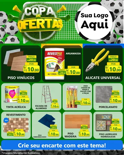 Modelo de Rede Social para Feed Instagram com o tema Copa De Ofertas para Material para Construção