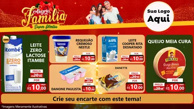 Modelo de TV para TV Horizontal com o tema Alegria em Família Super Ofertas - Natal para Frios e Laticínios
