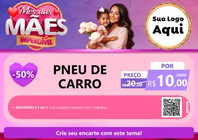 Modelo de Cartaz para Cartaz A4 Horizontal com o tema Mês das Mães Imperdível para Auto peças