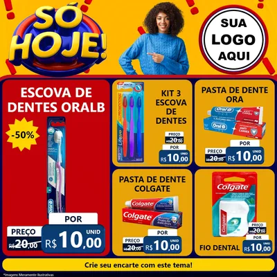 Modelo de Rede Social para Feed Facebook com o tema Só Hoje! para Higiene Pessoal