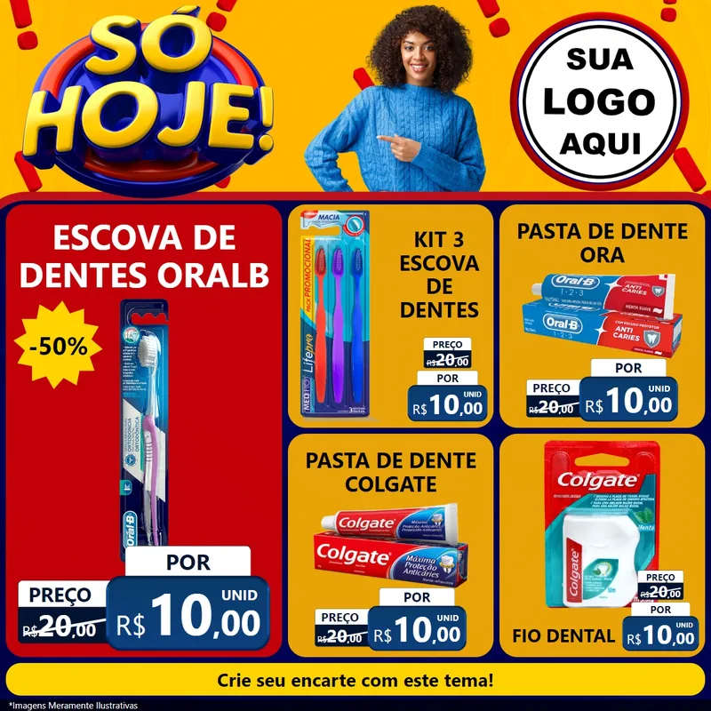 Modelo de Rede Social para Feed Facebook com o tema Só Hoje! para Higiene Pessoal
