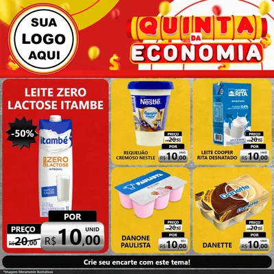 Modelo de Rede Social para Feed Facebook com o tema Quinta da Economia para Frios e Laticínios