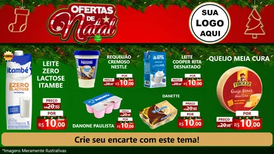 Modelo de TV para TV Horizontal com o tema Ofertas de Natal para Frios e Laticínios