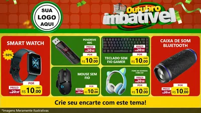 Modelo de TV para TV Horizontal com o tema Outubro Imbatível para Informática