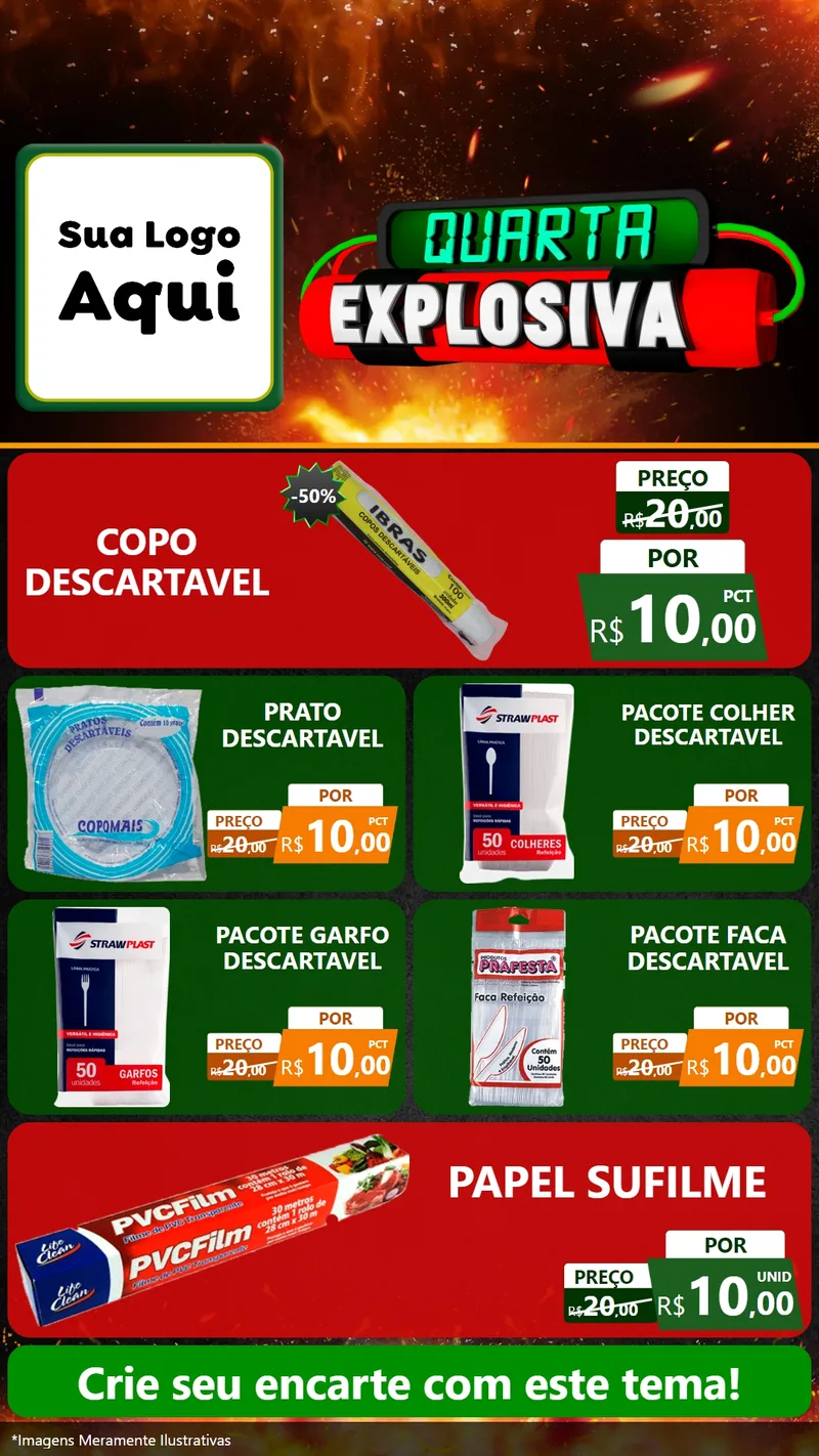Modelo de TV para TV Vertical com o tema Quarta Explosiva para Embalagens
