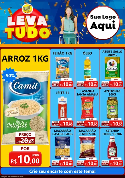 Modelo de Encarte para Encarte A4 Vertical com o tema Leva Tudo para Supermercado