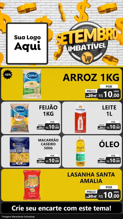 Modelo de TV para TV Vertical com o tema Setembro Imbatível para Supermercado