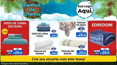 Modelo de TV para TV Horizontal com o tema Festival de Ofertas - Inverno para Cama, Mesa e Banho
