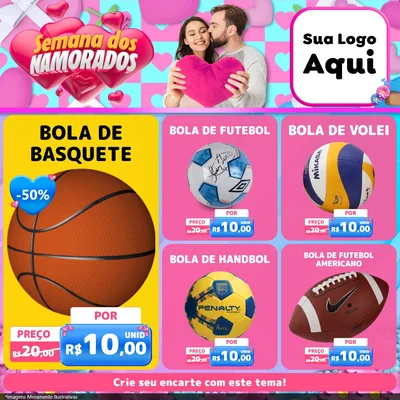 Modelo de Rede Social para Feed Facebook com o tema Semana dos Namorados para Artigos Esportivos