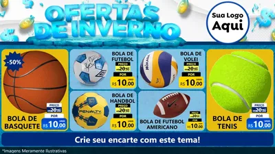 Modelo de TV para TV Horizontal com o tema Ofertas de Inverno para Artigos Esportivos