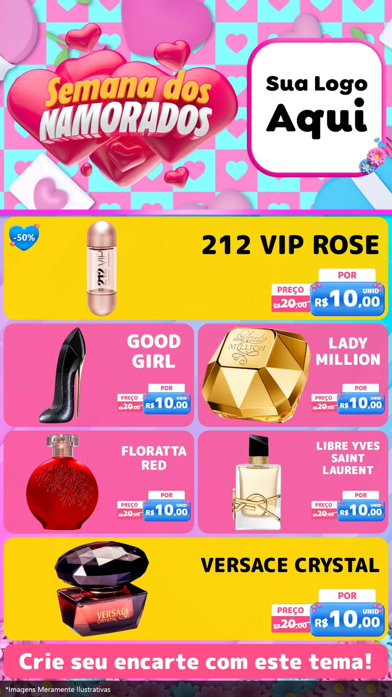 Modelo de TV para TV Vertical com o tema Semana dos Namorados para Perfumes