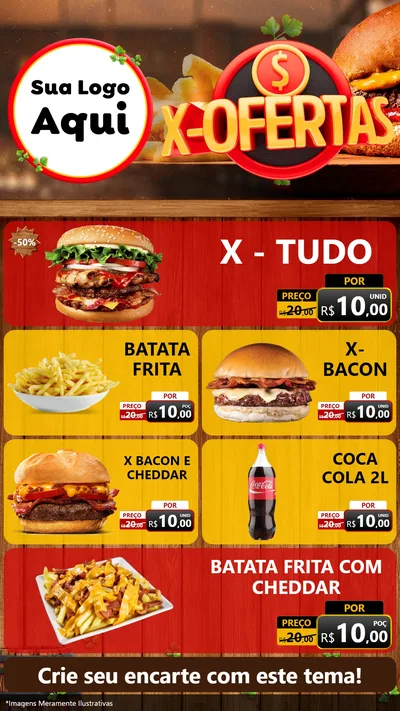 Modelo de TV para TV Vertical com o tema X - Ofertas para Hamburgueria