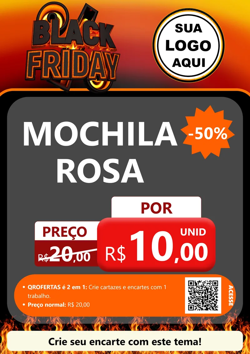 Modelo de Cartaz para Cartaz A4 Vertical com o tema Black Friday para Papelaria