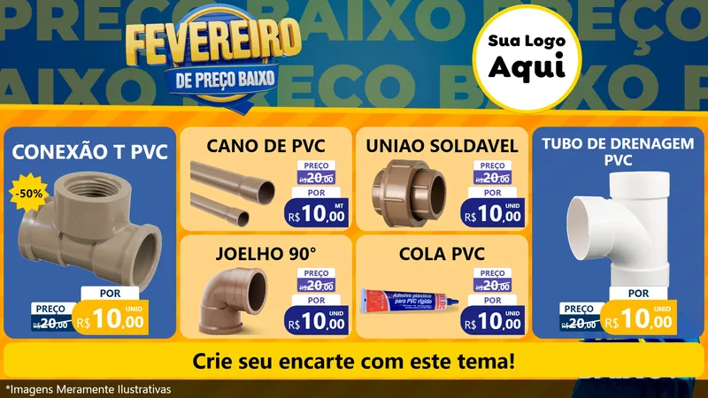 Modelo de TV para TV Horizontal com o tema Fevereiro de Preço Baixo para Tubos e conexões