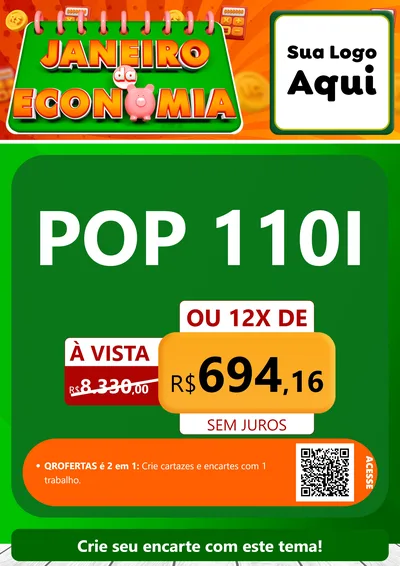Modelo de Cartaz para Cartaz A4 Vertical com o tema Janeiro da Economia para Concessionaria de Motos