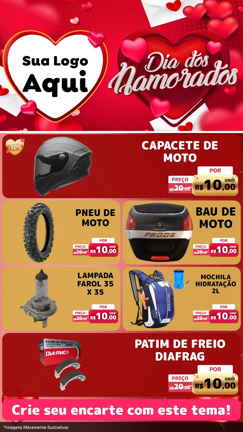 Modelo de TV para TV Vertical com o tema Dia Dos Namorados para Moto peças