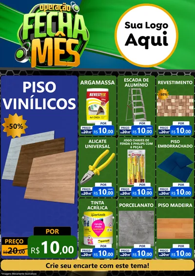Modelo de Encarte para Encarte A4 Vertical com o tema Operação Fecha Mês para Material para Construção