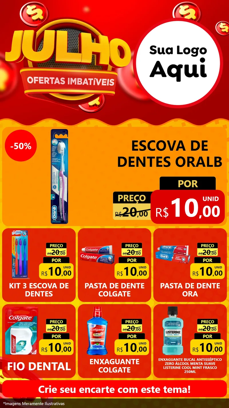 Modelo de Rede Social para Stories com o tema Julho Ofertas Imbatíveis para Higiene Pessoal