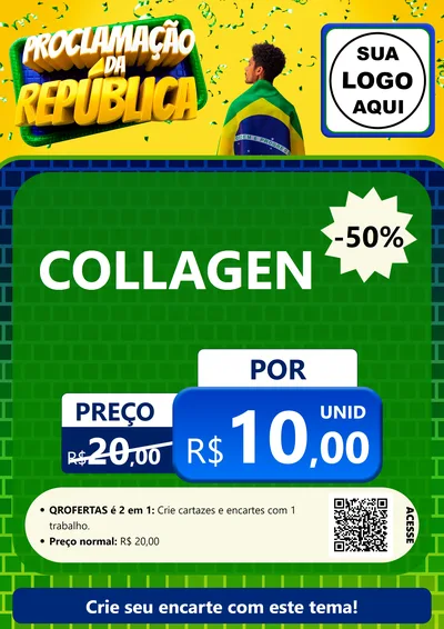 Modelo de Cartaz para Cartaz A4 Vertical com o tema Proclamação da República para Suplementos alimentares