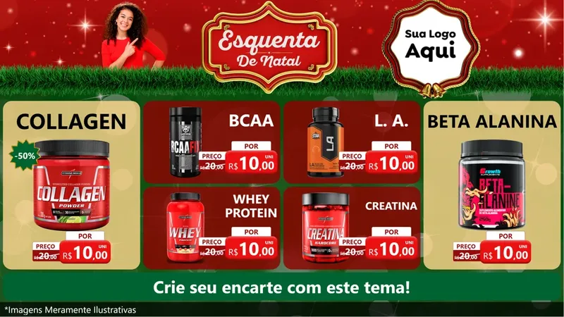 Modelo de TV para TV Horizontal com o tema Esquenta de Natal para Suplementos alimentares