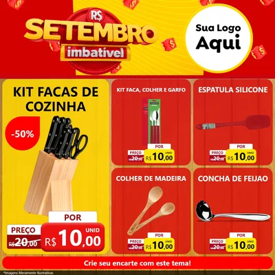 Modelo de Rede Social para Feed Facebook com o tema Setembro Imbatível para Utilidades Domésticas