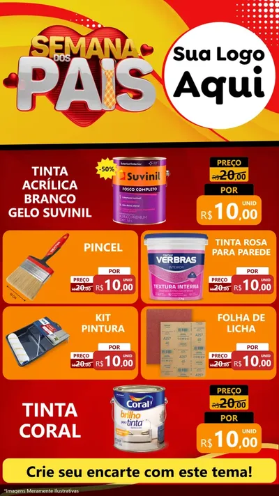 Modelo de TV para TV Vertical com o tema Semana Dos Pais para Tintas e Ferramentas