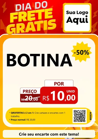 Modelo de Cartaz para Cartaz A4 Vertical com o tema Dia do Frete Grátis para Agropecuária