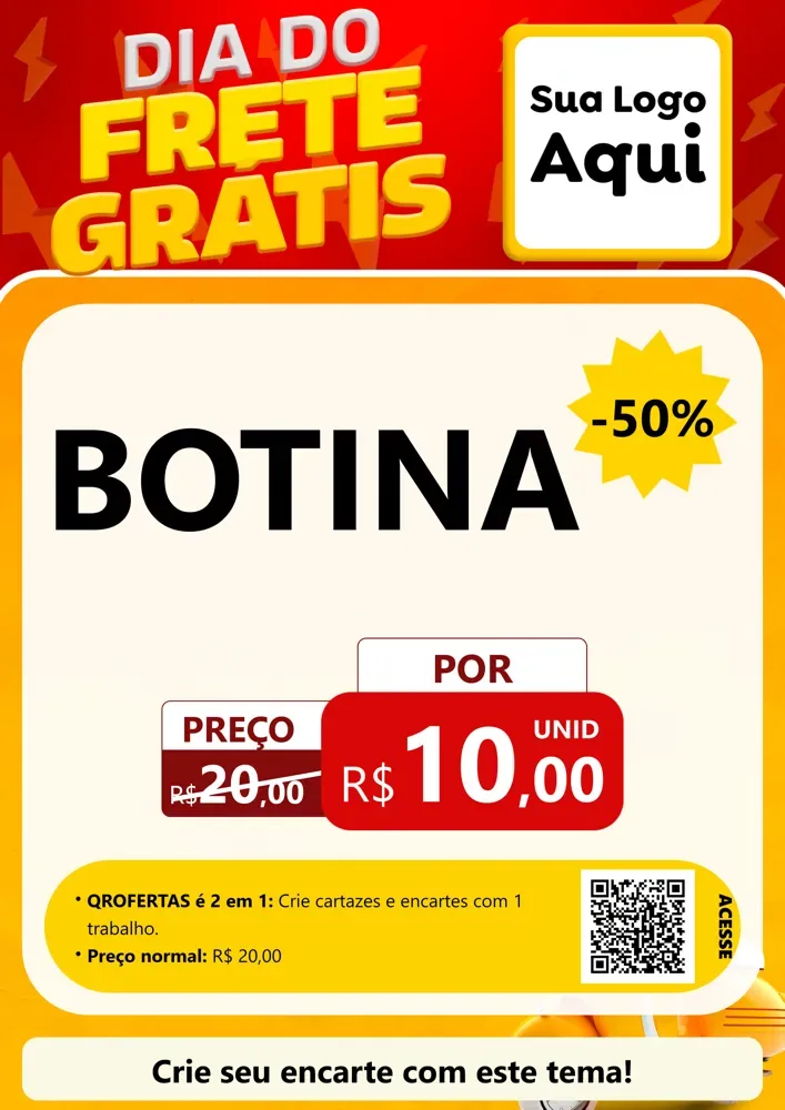 Modelo de Cartaz para Cartaz A4 Vertical com o tema Dia do Frete Grátis para Agropecuária