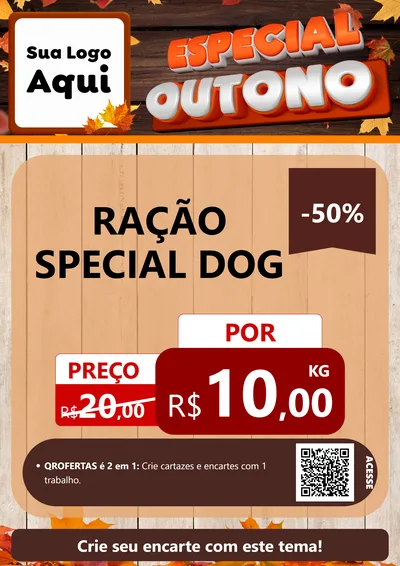 Modelo de Cartaz para Cartaz A4 Vertical com o tema Especial Outono para Pet Shop