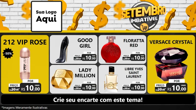 Modelo de TV para TV Horizontal com o tema Setembro Imbatível para Perfumes