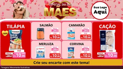 Modelo de TV para TV Horizontal com o tema Especial Dia Das Mães para Peixaria