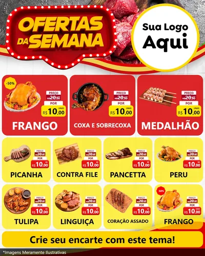 Modelo de Rede Social para Feed Instagram com o tema Ofertas da Semana para Assados