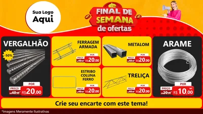 Modelo de TV para TV Horizontal com o tema Final de Semana de Ofertas para Ferragens