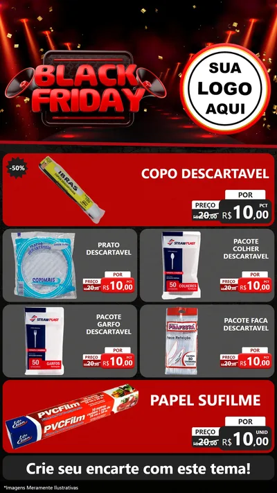Modelo de TV para TV Vertical com o tema Black Friday para Embalagens