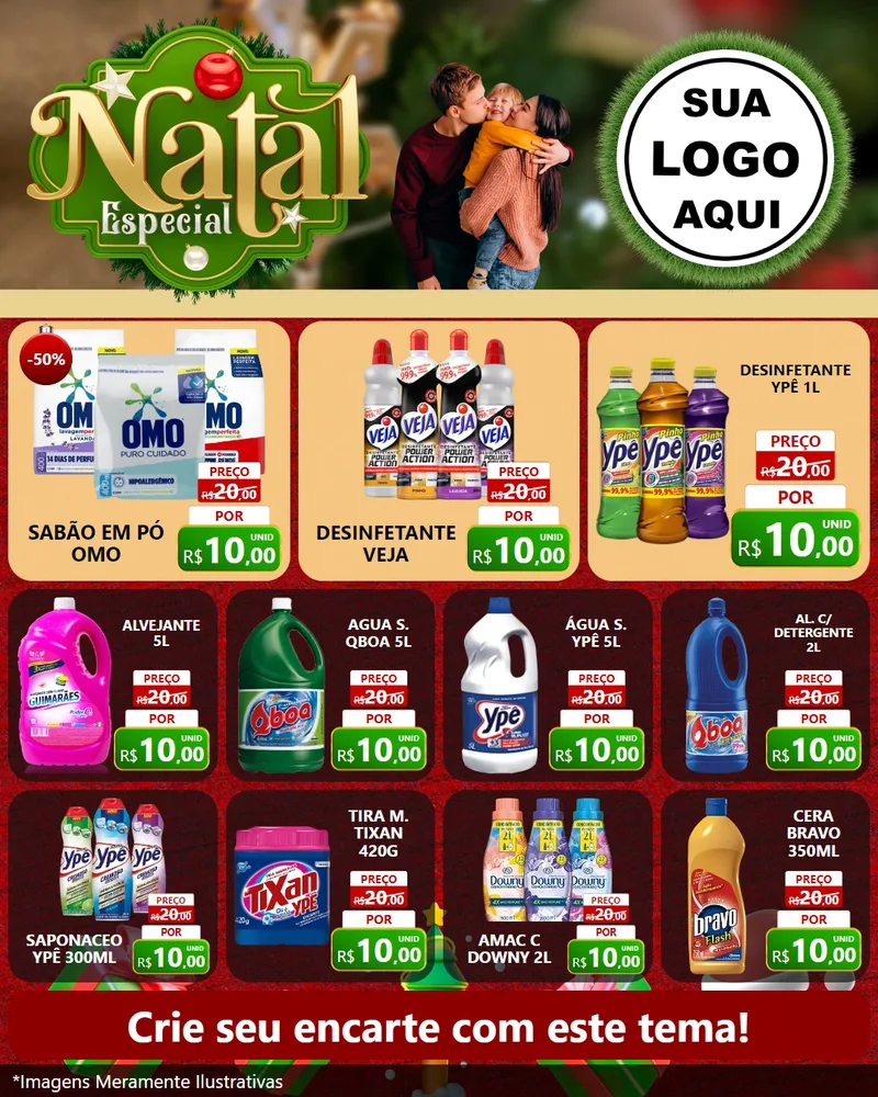 Modelo de Rede Social para Feed Instagram com o tema Natal Especial para Produtos de Limpeza